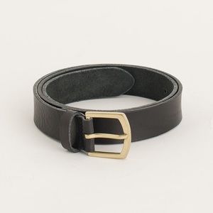 Black 100% Vintage Style Leather Belt Olive Clothing
